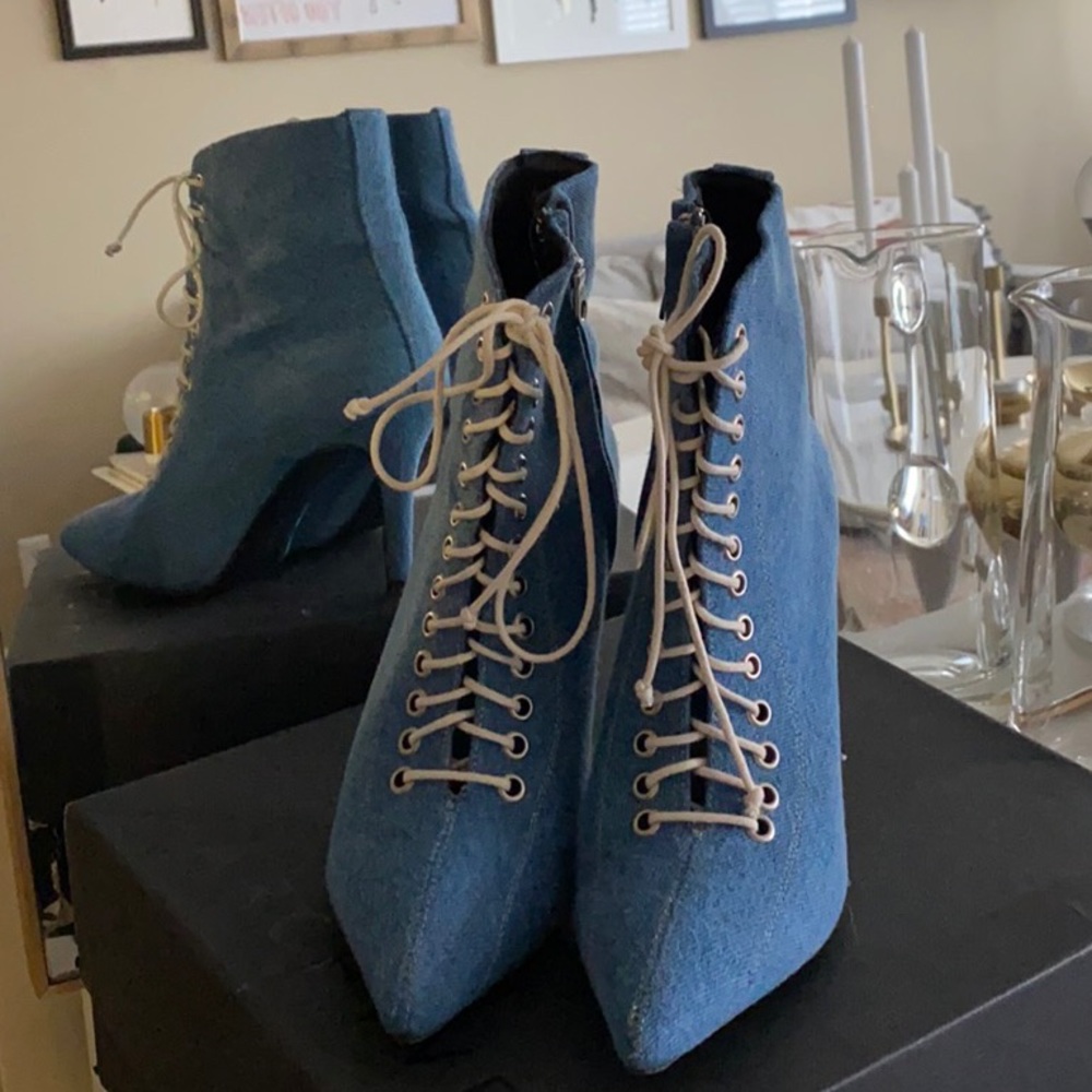 Archive Denim Delaney Lace Up Heel